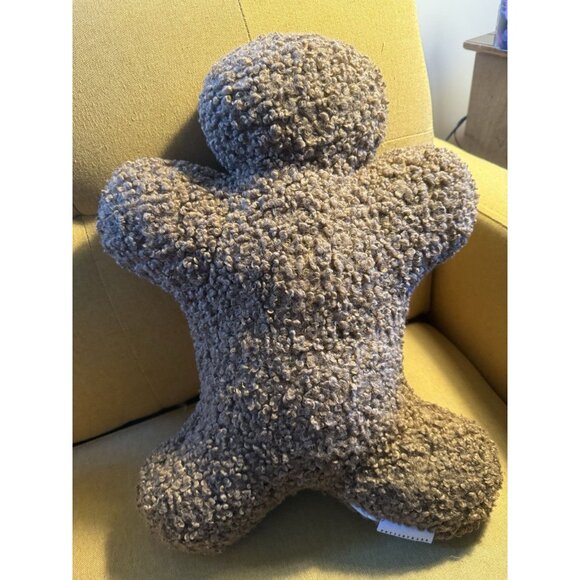 Pottery Barn Mr Spice Gingerbread Man Throw Pillow Teddy Christmas Cookie 18" - Picture 3 of 7